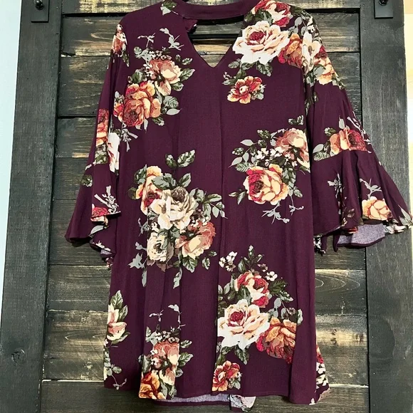 Blu Pepper | Dresses | Blu Pepper Purple Floral Dress | Poshmark
